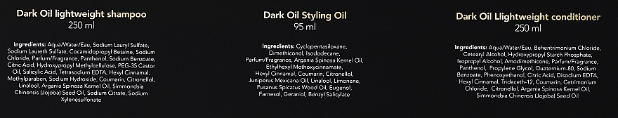 Haarpflegeset - Sebastian Professional Dark Oil (Shampoo 250ml + Conditioner 250ml + Haaröl 95ml)  — Bild N3