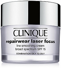 Düfte, Parfümerie und Kosmetik Feuchtigkeitsspendende und glättende Gesichtscreme für Misch- bis fettige Haut - Clinique Repairwear Laser Focus Line Smoothing Cream SPF 15 Combo Oily