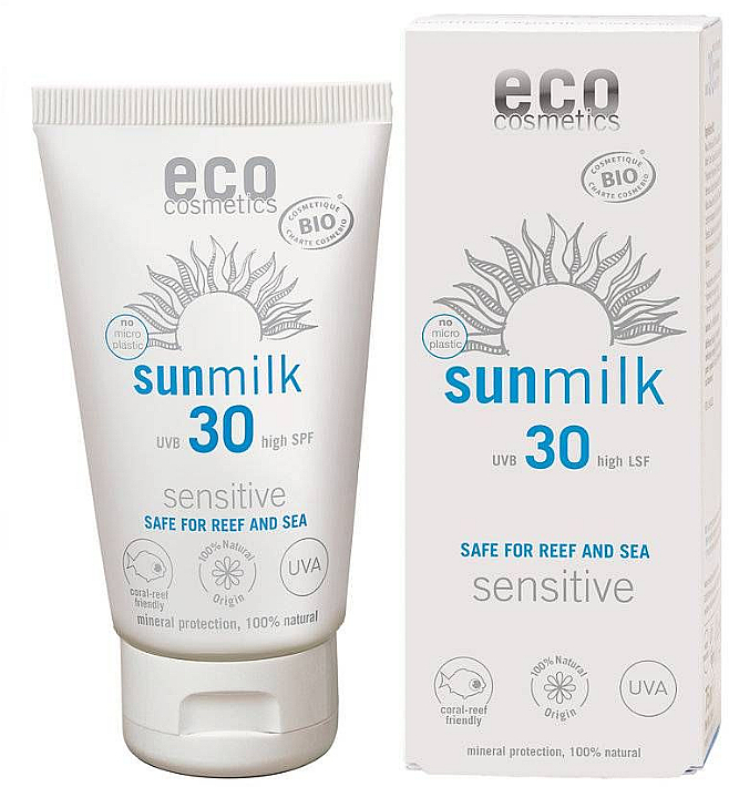 Sonnenschutzmilch für empfindliche Körper- und Gesichtshaut mit Himbeere und Granatapfel SPF 30 - Eco Sun Milk Raspberry and PomegranateBerry SPF 30 — Bild N1