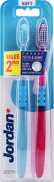 Zahnbürste weich Target Teeth & Gums lila, blau 2 St. - Jordan Target Teeth Toothbrush — Bild N2