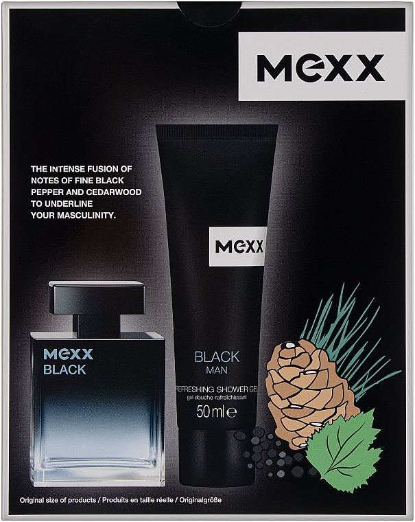 Mexx Black Man - Duftset (Eau de Toilette 30ml + Duschgel 50ml) — Bild N3
