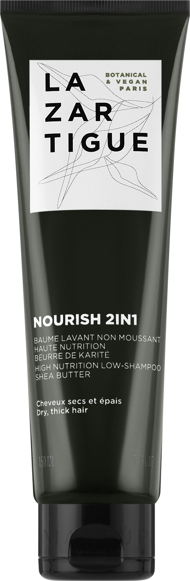 2in1 Pflegendes Shampoo - Lazartigue Nourish 2in1 High Nutrition Low-Shampoo — Bild 150 ml