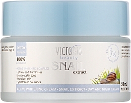 Regenerierende und aufhellende Gesichtscreme mit Schneckenextrakt - Victoria Beauty Active Whitening Cream — Bild N1