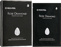 Tuchmaske für das Gesicht mit Diamantpulver - Medi Peel Rose Diamond Radiant Glow Mask — Bild N3