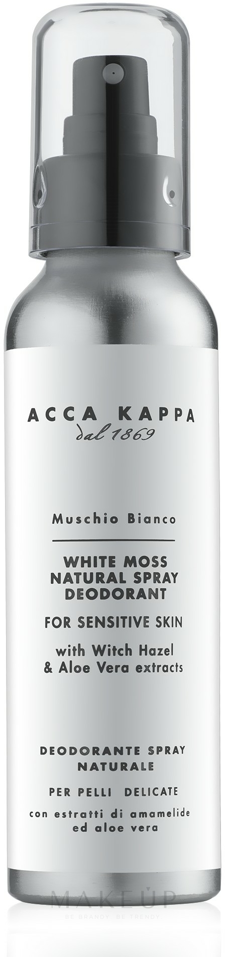 Acca Kappa White Moss - Natürliches Deospray für empfindliche Haut  — Bild 125 ml