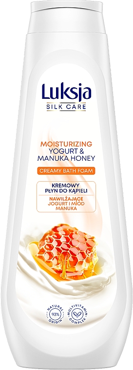 Badeschaum mit Joghurt und Manuka-Honig - Luksja Silk Care Moisturizing Yogurt & Manuka Honey Creamy Bath Foam — Bild N1
