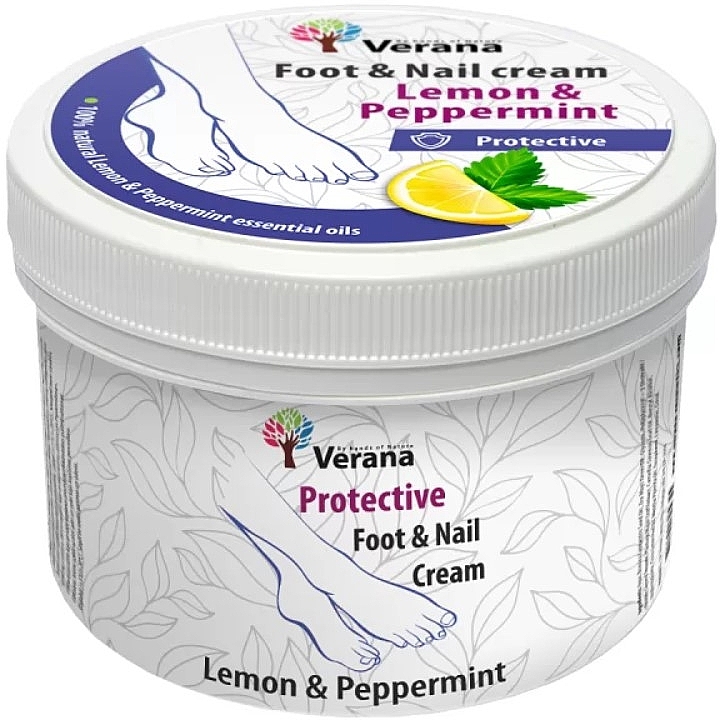Schutzcreme für Füße und Nägel Zitrone und Minze - Verana Protective Foot & Nail Cream Lemon & Peppermint — Bild N1