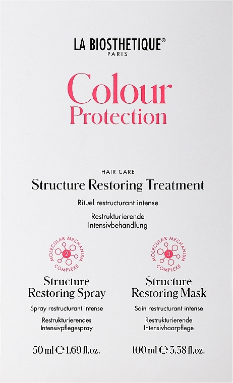 Haarpflegeset - La Biosthetique Colour Protection Structure Restoring Treatment (Haarmaske 100ml + Haarspray 50ml) — Bild N1