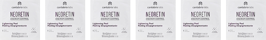 Aufhellendes Gesichtspeeling - Cantabria Labs Neoretin Discrom Control Pigment Peel Pads — Bild N2