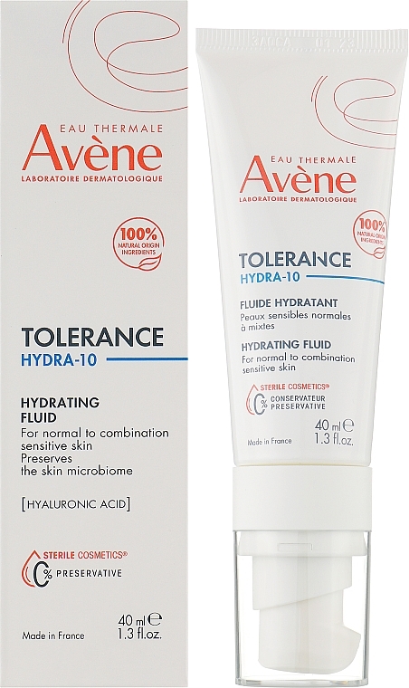 Feuchtigkeitsspendendes Gesichtsfluid mit Hyaluronsäure und Thermalwasser - Avene Tolerance Hydra-10 Hydrating Fluid — Bild N2