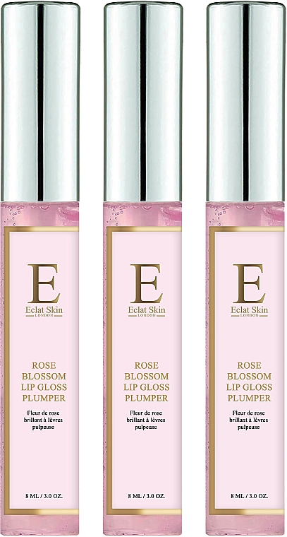 Lipgloss-Set (Lipgloss 3x8ml) - Eclat Skin London Rose Lip Plumping Set — Bild N1