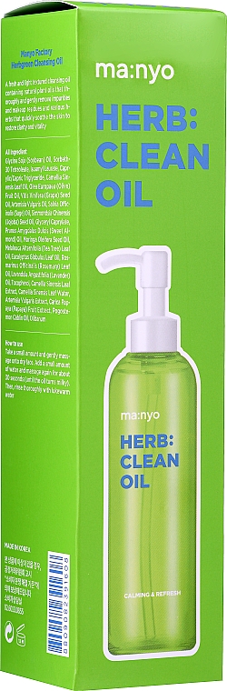 Hydrophiles Gesichtsreinigungsöl mit natürlichen Pflanzenölen und Kräutern - Manyo Factory Herb Green Cleansing Oil — Bild N4