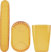 Düfte, Parfümerie und Kosmetik Reiseset transparentes Gelb - Sanel Comfort II (cup1/pcs + toothbr/case/1pcs + soap/case/1pcs)