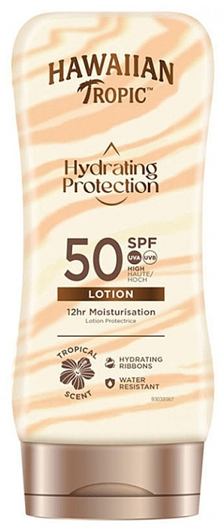 Feuchtigkeitsspendende Sonnenlotion LSF 50 - Hawaiian Tropic Hydrating Protection Lotion SPF 50 — Bild N1