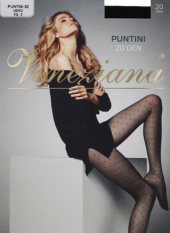 Strumpfhose für Damen Puntini 20 Den Nero - Veneziana — Bild N1