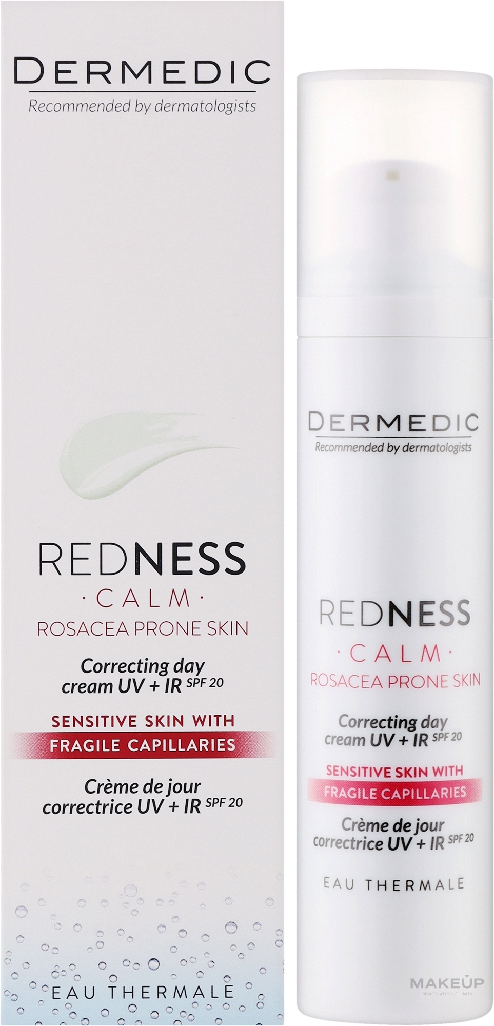 Korrigierende Gesichtscreme für den Tag - Dermedic Redness Calm Correcting Day Cream UV + IR — Bild 40 ml