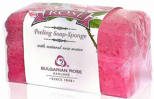 Peeling-Schwammseife - Bulgarian Rose Peeling Soap-Sponge — Bild N1