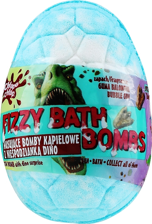 Badebomben Dino blau mit Kaugummigeschmack - Chlapu Chlap Dino Bubble Gum Fizzy Bath Bombs — Bild N1
