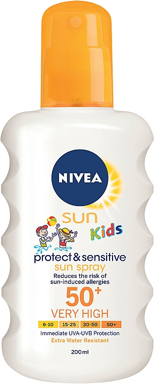 Sonnenschutzspray für Kinder SPF 50+ - NIVEA Sun Kids Protect & Sensitive Spray SPF50+ — Bild N1