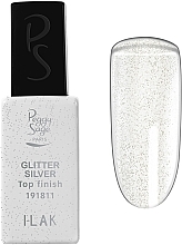 Nagelüberlack - Peggy Sage Top Finish Glitter Silver I-Lak — Bild N1