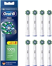 Austauschbare Zahnbürstenköpfe für elektrische Zahnbürste 8 St. - Oral-B Pro Cross Action White — Bild N1