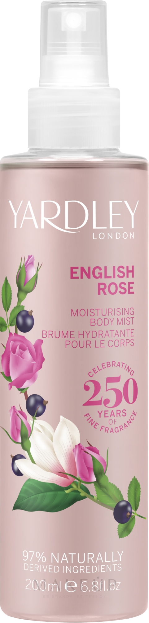 Yardley English Rose - Feuchtigkeitsspendender parfümierter Körpernebel — Bild 200 ml
