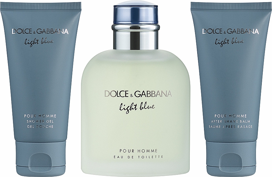 Dolce&Gabbana Light Blue Pour Homme - Duftset (Eau de Toilette 125ml + Duschgel 50ml + After Shave Balsam 50ml) — Bild N2