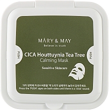Beruhigende Tuchmaske - Mary & May CICA Houttuynia Tea Tree Calming Mask — Bild N1