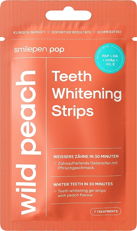 Zahnaufhellungsstreifen - SwissWhite Smilepen Pop Wild Peach Teeth Whitening Strips — Bild N1