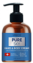 Düfte, Parfümerie und Kosmetik Feuchtigkeitsspendende Hand- und Körpercreme - Unice Pure Sky