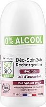 Düfte, Parfümerie und Kosmetik Deo Roll-on mit Eselsmilch - So'Bio Etic Soft & Gentle Donkey Milk Deodorant