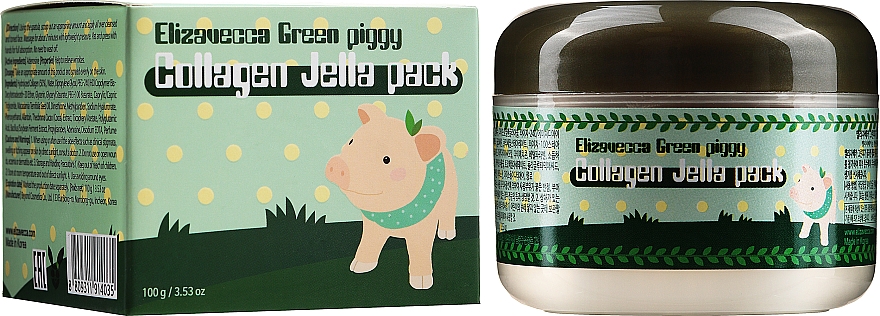 Feuchtigkeitsspendende Gesichtsmaske mit Kollagen - Elizavecca Face Care Green piggy Collagen Jella Pack — Foto N2