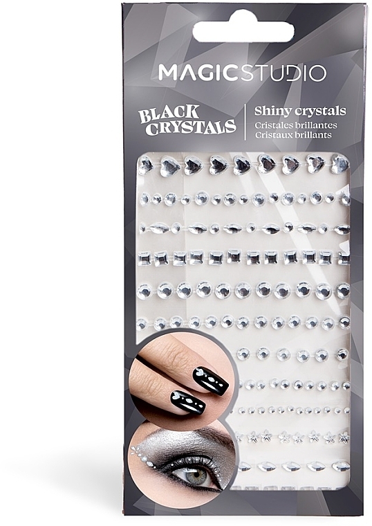 Kristall-Nagelsticker - Magic Studio Black Shiny Crystals — Bild N1