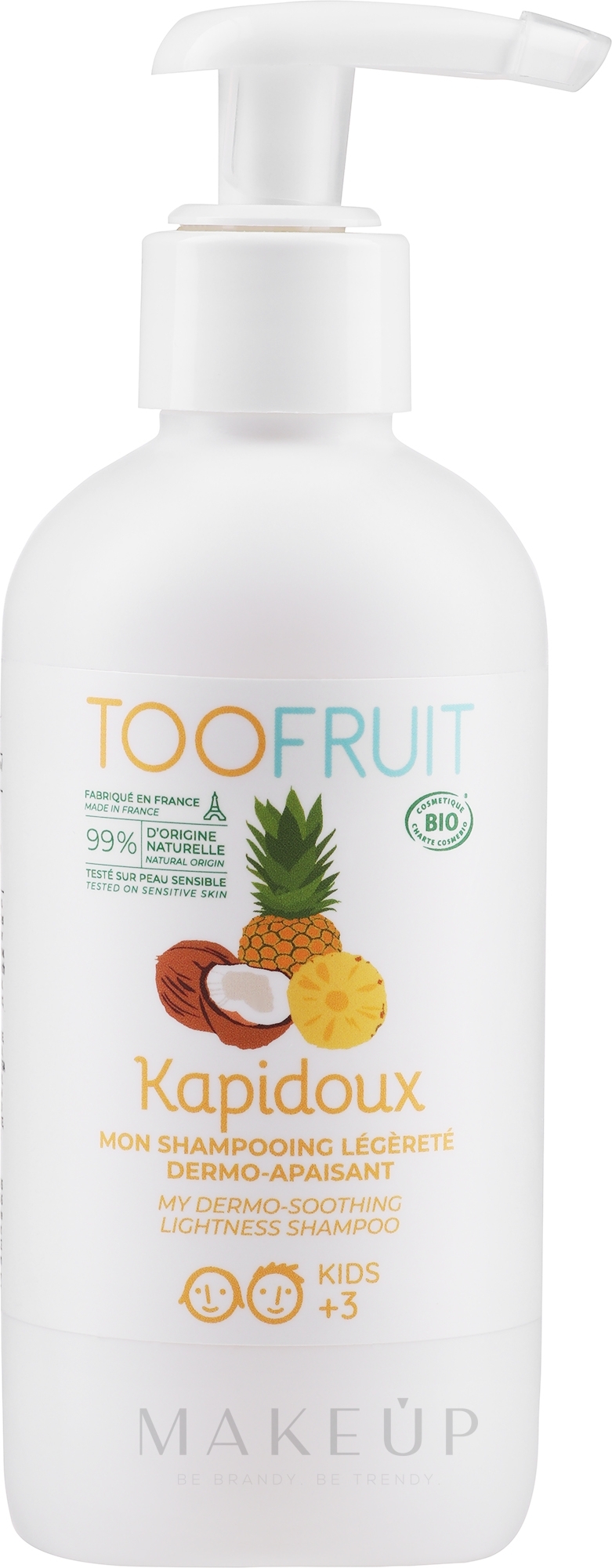 Beruhigendes Shampoo mit Ananas und Kokosnuss - TOOFRUIT Kapidoux Dermo-Soothing Shampoo — Bild 200 ml