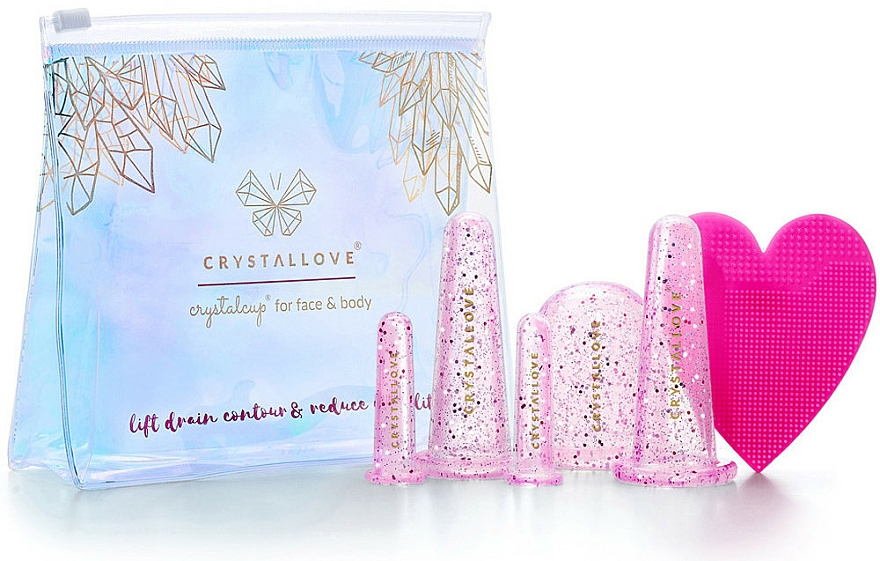 Silikon-Schröpfköpfe für Gesichts- und Körpermassage - Crystallove Crystalcup For Face & Body Rose Set — Bild N1