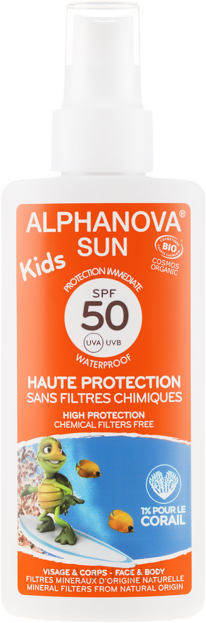 Sonnenschutzspray für Kinder SPF 50 - Alphanova Sun Kids SPF 50+ — Bild 125 g