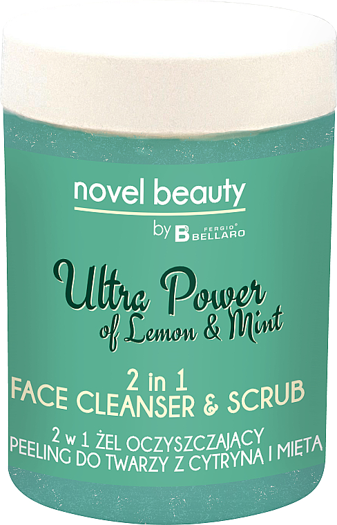 2in1 Peeling-Gesichtsgel mit Zitrone- und Minzextrakt - Fergio Bellaro Novel Beauty Ultra Power Face Cleancer & Scrub — Bild N1