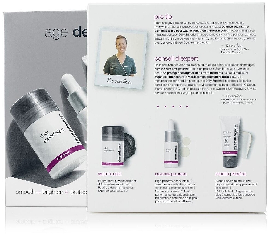 Gesichtspflegeset - Dermalogica Age Defense Kit (Superfoliant für das Gesicht 13ml + Serum mit Vitamin C 10ml + Gesichtscreme 12ml) — Bild N4