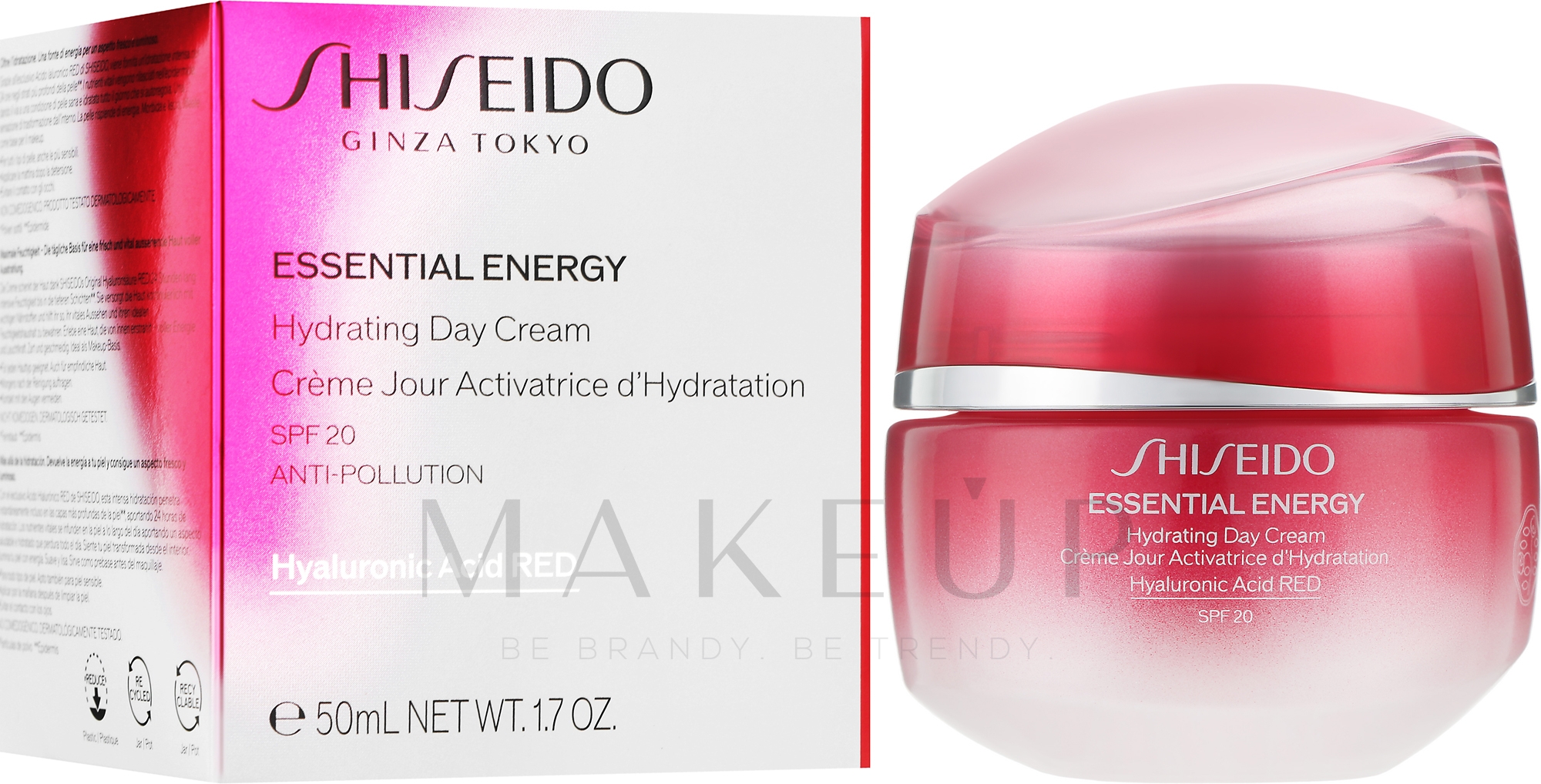 Feuchtigkeitsspendende Tagescreme für das Gesicht SPF 20 - Shiseido Essential Energy Moisture Activating Day Cream SPF20 — Bild 50 ml