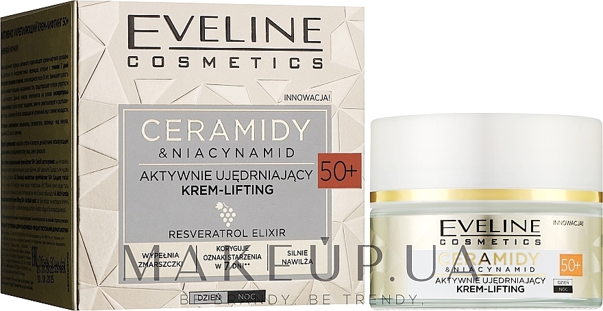 Intensiv straffende Lifting-Creme 50+ - Eveline Cosmetics Ceramidy & Niacynamid — Bild N2