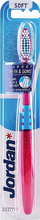 Zahnbürste weich Target pinke Blumen - Jordan Target Teeth & Gums Soft  — Bild N1