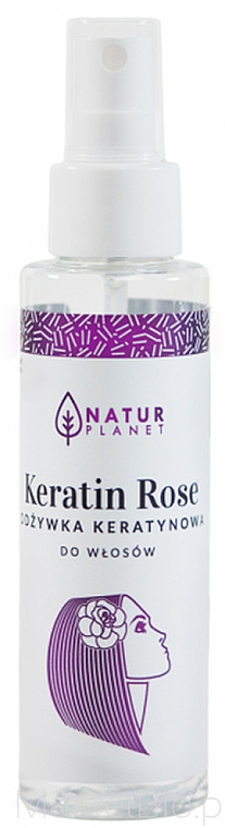 Haarspülung-Spray mit Keratin und Rosenwasser ohne Ausspülen - Natur Planet Keratin Rose Hair Conditioner — Bild N1