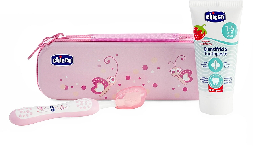 Reiseset rosa - Chicco (Toothbrush + Toothpaste/50ml) — Bild N1