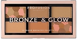 Gesichts-Make-up-Palette - Profusion Cosmetics Bronze & Glow 6 Shade Bronzer Palette  — Bild N1