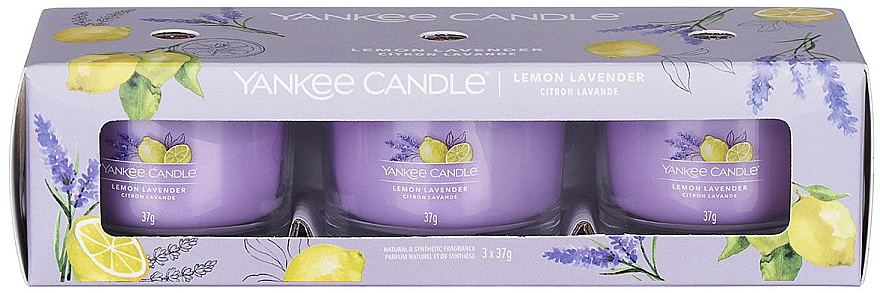 Duftkerzen-Set Zitrone und Lavendel - Yankee Candle Lemon Lavender (candle/3x37g) — Bild N1