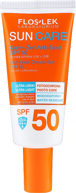 Wasserfestes Sonnenschutzcreme-Gel für das Gesicht SPF 50 - Floslek Sun Care Anti-Spot SPF 50
