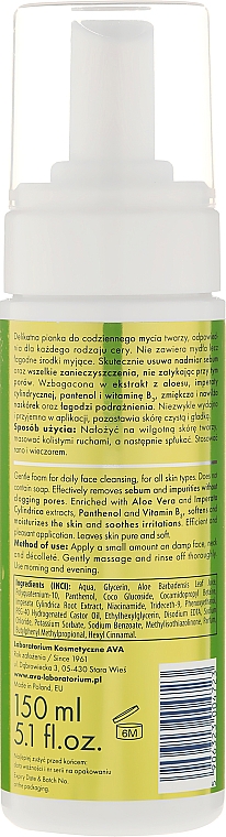 Beruhigender Reinigungsschaum für Gesicht mit Aloe Vera und Vitamin B3 - Ava Laboratorium Pore Revolution Foam — Bild N2