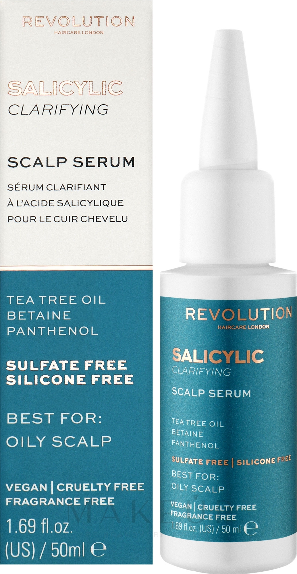 Ausgleichendes Serum für fettige Kopfhaut mit Salicylsäure und Teebaumöl - Makeup Revolution Salicylic Acid Clarifying Scalp Serum — Bild 50 ml