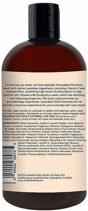 Pflegendes Duschgel mit Vitamn E, Kakadupflaume und Aprikosenextrakt - Australian Gold Essentials Sweet Apricot Body Wash — Bild N2