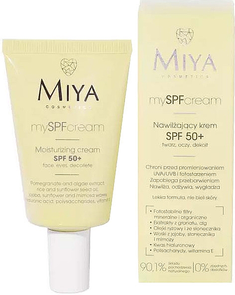 Feuchtigkeitsspendende Gesichtscreme - Miya Cosmetics My SPF Cream Moisturizing Cream SPF50+ — Bild N1